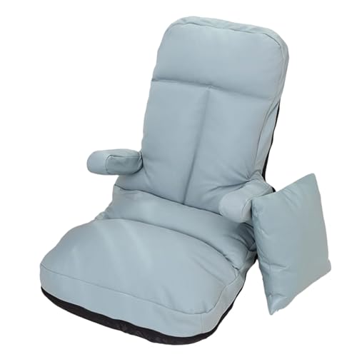 Seduta da Pavimento con Supporto per la Schiena, Sedia da Divano Pigro Regolabile in 5 Posizioni, Struttura in Tubo d'Acciaio, capacità di carico 150 kg per Lettura, Gioco, Meditazione (Verd