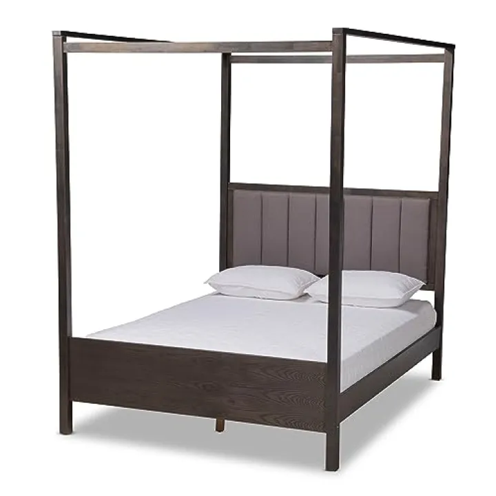 Baxton Studio Natasha Modern and Contemporary Platform Canopy Bed Queen