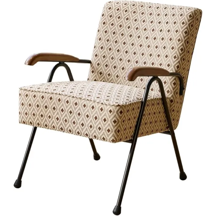 Upholstered Modern Accent Chair,High Back Armchair with Metal Leg and Soft Padded,Single Sofa Chair for Home,Office, Bedroom and Living Room (Cream)