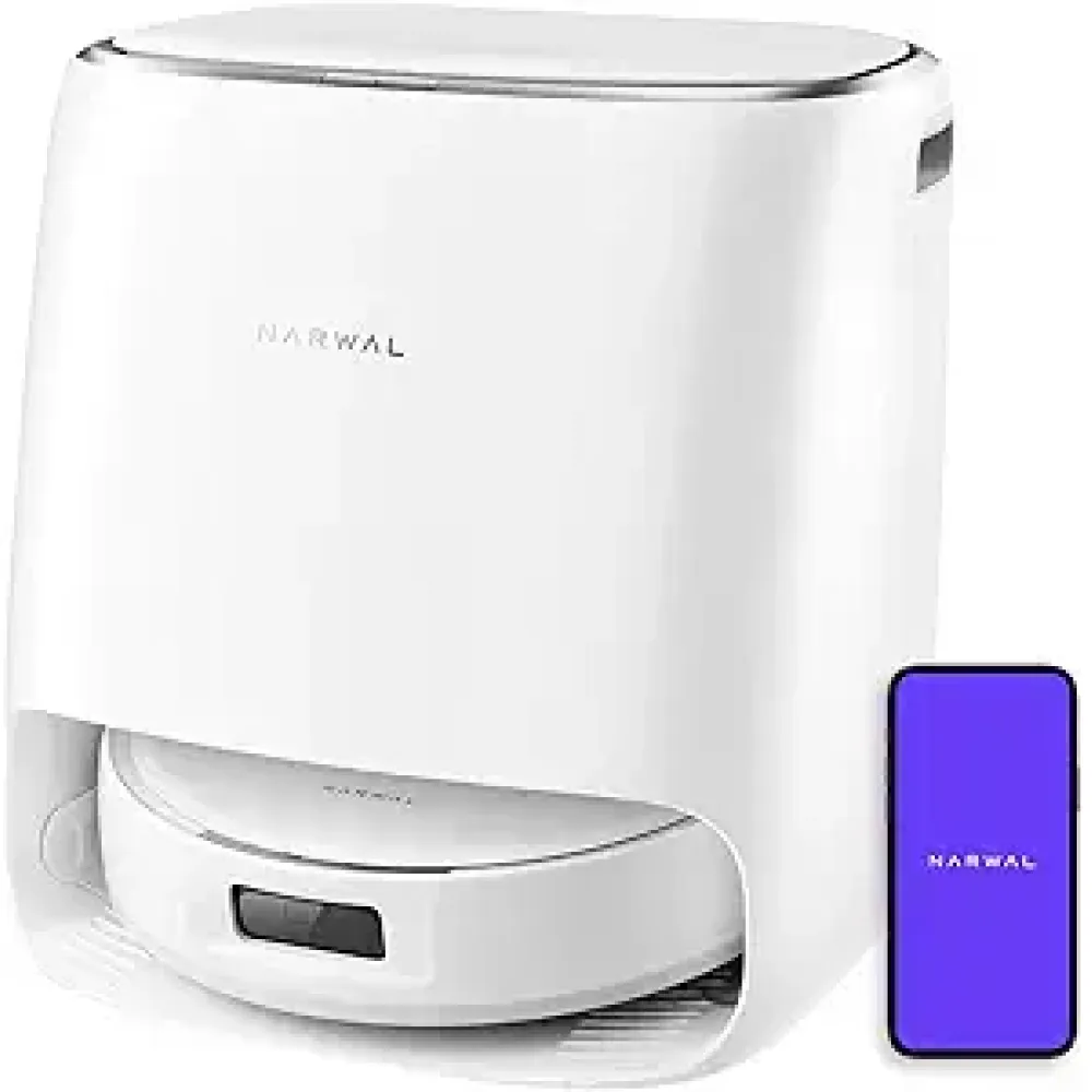NARWAL Freo Pro Robot Vacuum and Mop Combo, Tangle Free Robot Mop, 8500Pa Powerful Suction, Self-Emptying, Auto Mop Washing, Auto Drying, Obstacle Avoidance, Ideal for Pet Hair and Hard Floor