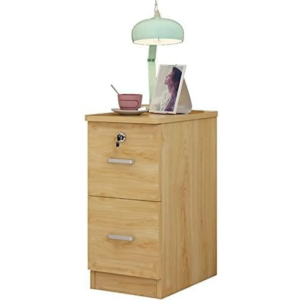 Bedside Table, Narrow Cabinet, Large Countertop and Drawer,More Storage Space,Lockable Design,Easy to Install,L20/25/30X W39X H50cm (B)
