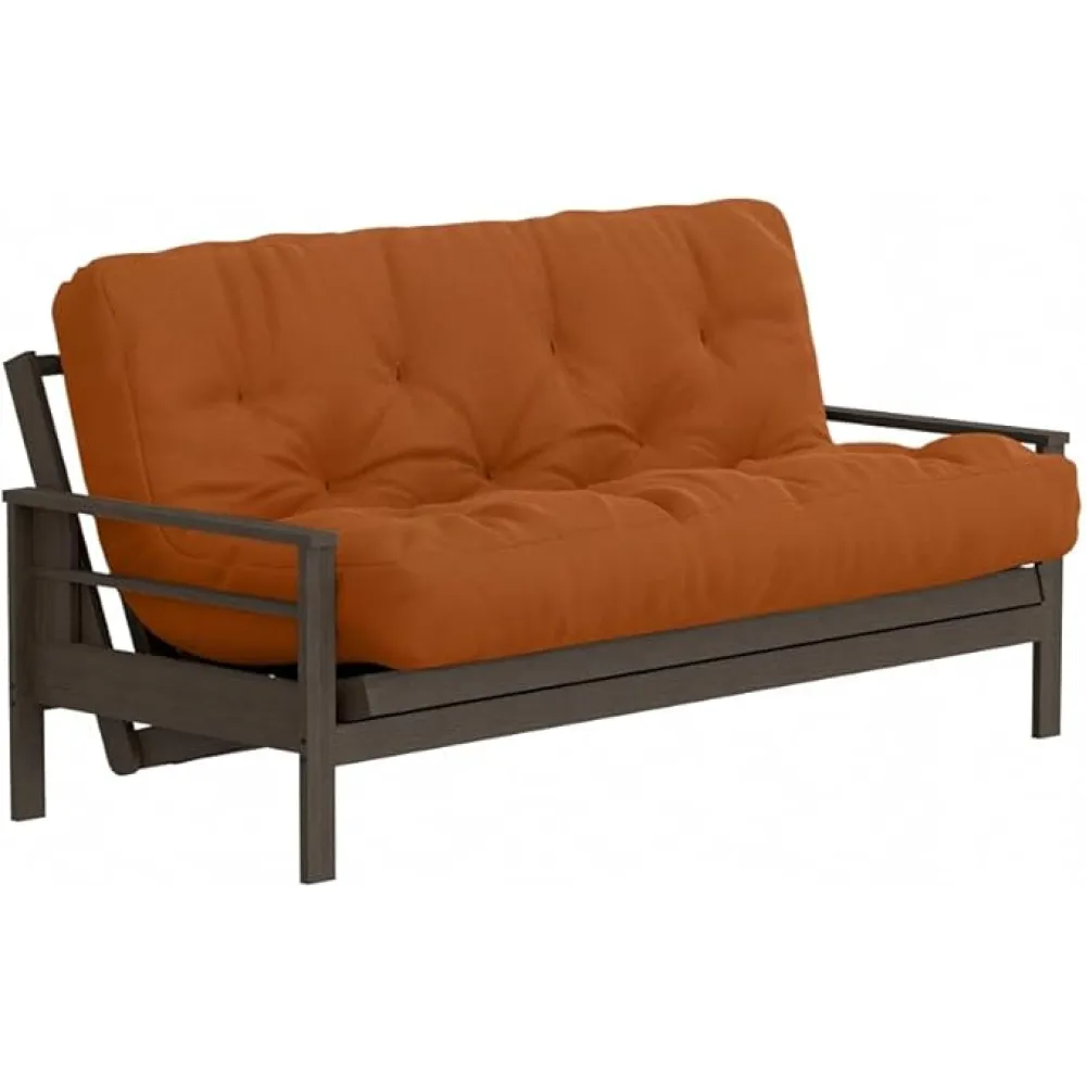 Royal Sleep Products by The Futon Factory 6 inch Foam Futon Mattress - Solid Cinnamon Cover - Full Size - CertiPUR Certified Foams - Made in USA - Replacement Mattress - (Frame not Included)