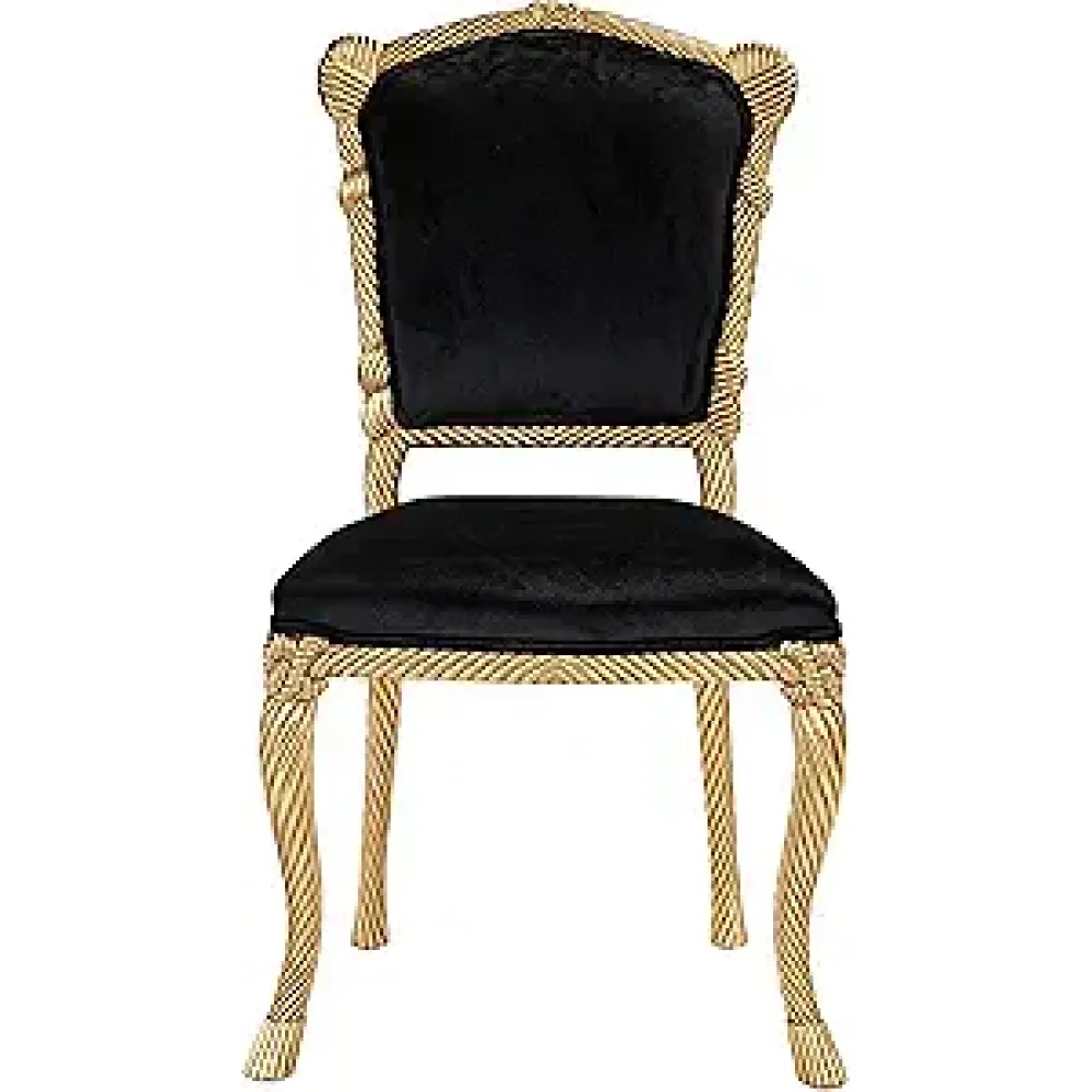 Design Toscano AF51605 Chateau de Compiegne Rope and Tassel Accent Chair, Black/Gold