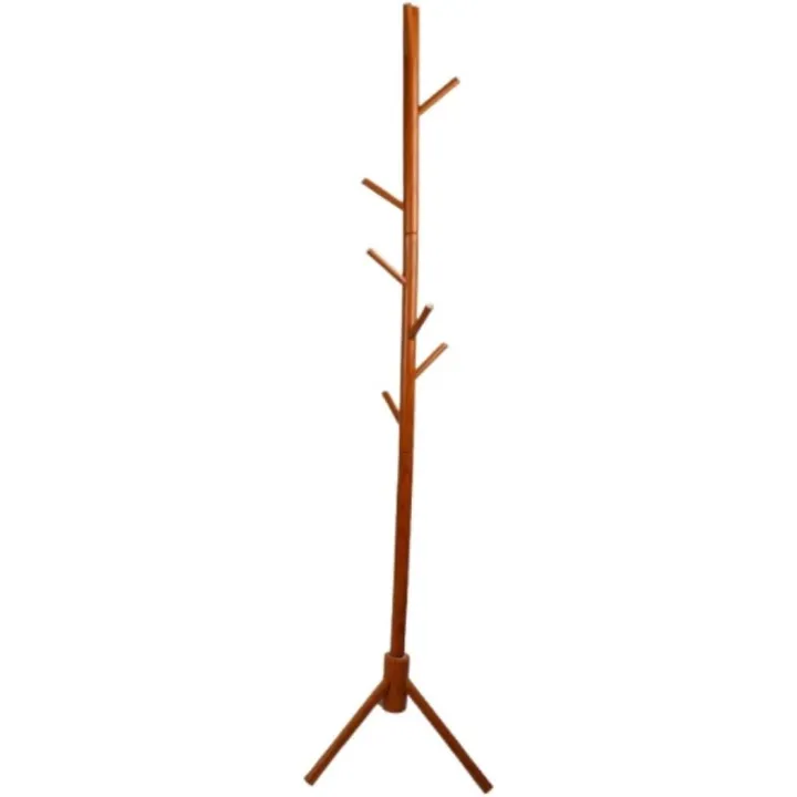 Coat Rack FreeStanding Sturdy Coat Tree Wooden Hanger Adjustable Sizes with 8 Hooks for Clothes Hats Umbrellas Coat Rack Stand