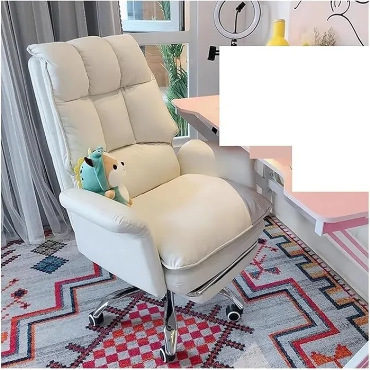 Managerial Chairs,Leather Office Chair Gaming Chair Computer Swivel Gamer Live Ergonomic Chair Home Bedroom Sofa Armchairs Furniture Chair,Yellow Pedal,One Size