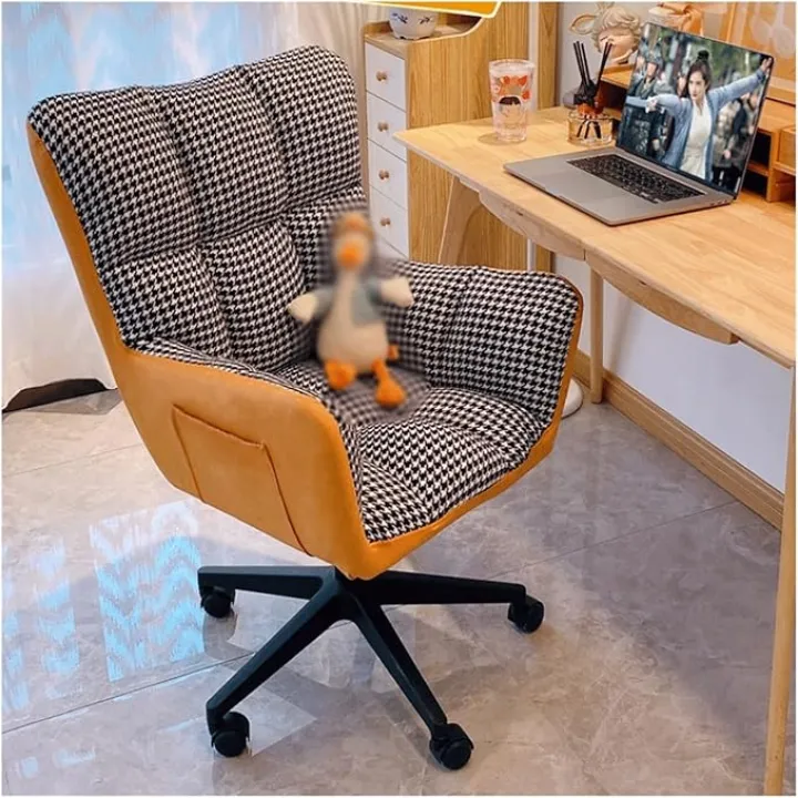 FMURY Computer Chair Home Cosmetic Chair Student Dormitory Seat Backrest Chair Office Comfortable Desk Swivel Chair(E)