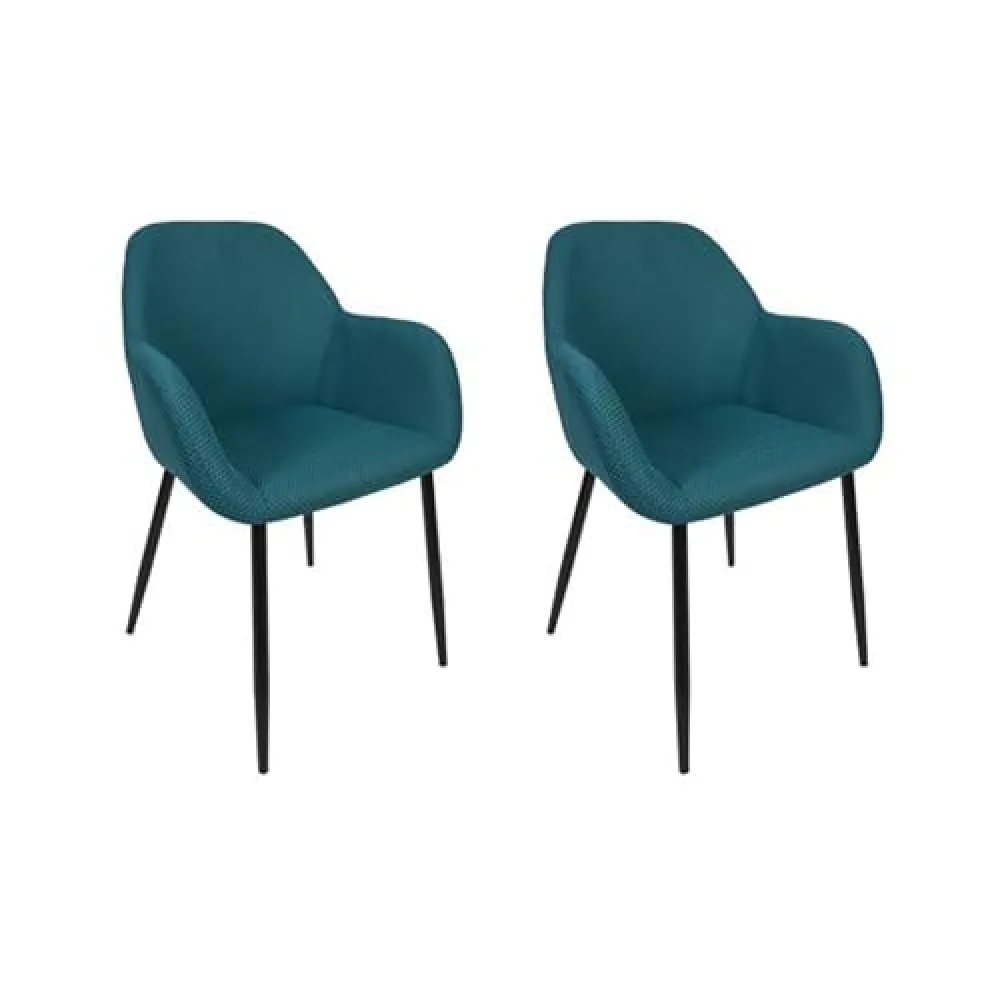 HOME DECO FACTORY, HD0477, Set di 2 poltrone contemporanee in Blu, Design Elegante e Confortevole, perfette per Il Soggiorno o L'Ufficio, Dimensioni: 59x85x557 cm, Colore: Blu