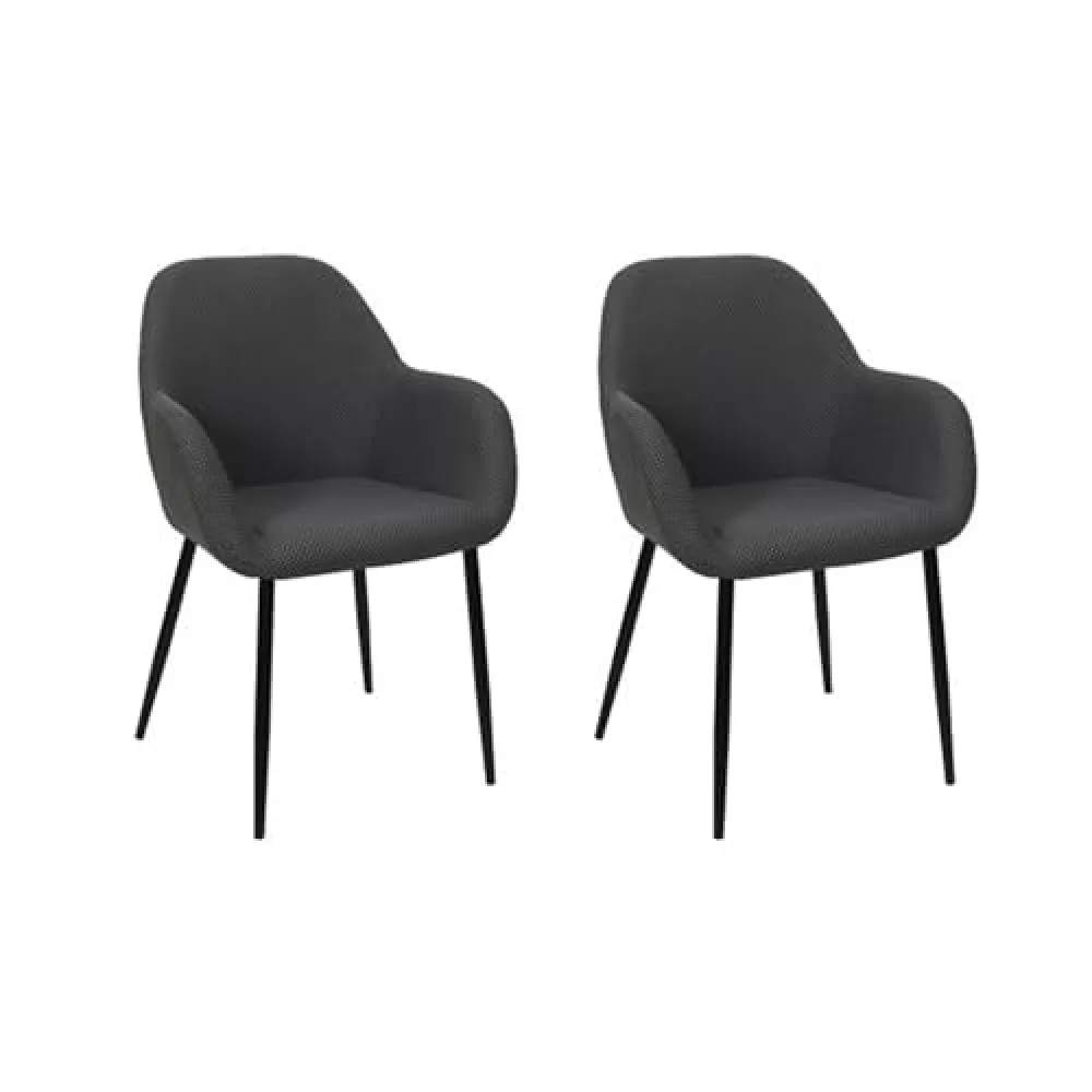 HOME DECO FACTORY, HD0481, Set di 2 poltrone Grigie contemporanee, Design Elegante e Confortevole, perfette per Soggiorno o Sala da Pranzo, Dimensioni: 59x85x557 cm, Colore: Grigio