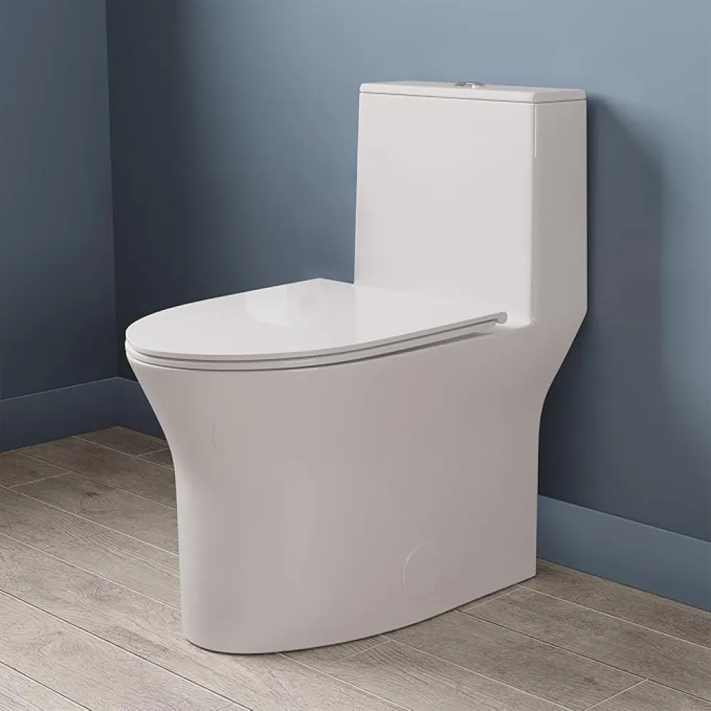 DeerValley DV-1F0250 One Piece Toilet, Compact Toilet w/Comfort Chair for Small Bathroom, Dual Flush 0.8/1.28 GPF and MAP 900g, Quiet Dual & Powerful Flush, Space Saving Toilet