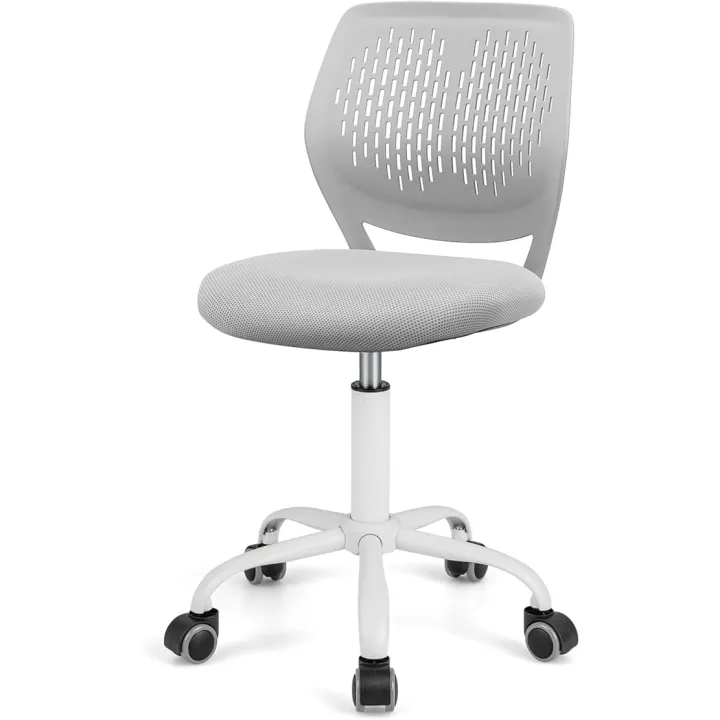 HONEY JOY Kids Desk Chair, Children Study Chair w/Adjustable Height, Low Back, Swivel Rolling Mesh Task Student Chair, Kids Computer Chair for Teens Girls Boys Home/School/Office (Grey)
