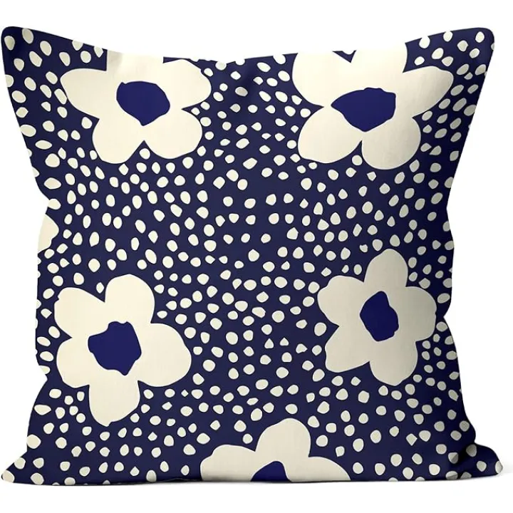 Floral Abstract Geometric Throw Pillow Cover 18x18 Inch - Modern Boho Home Decor for Living Room Bedroom Porch - All-Weather Outdoor Chair Cushion Cover & Housewarming Gift for Women