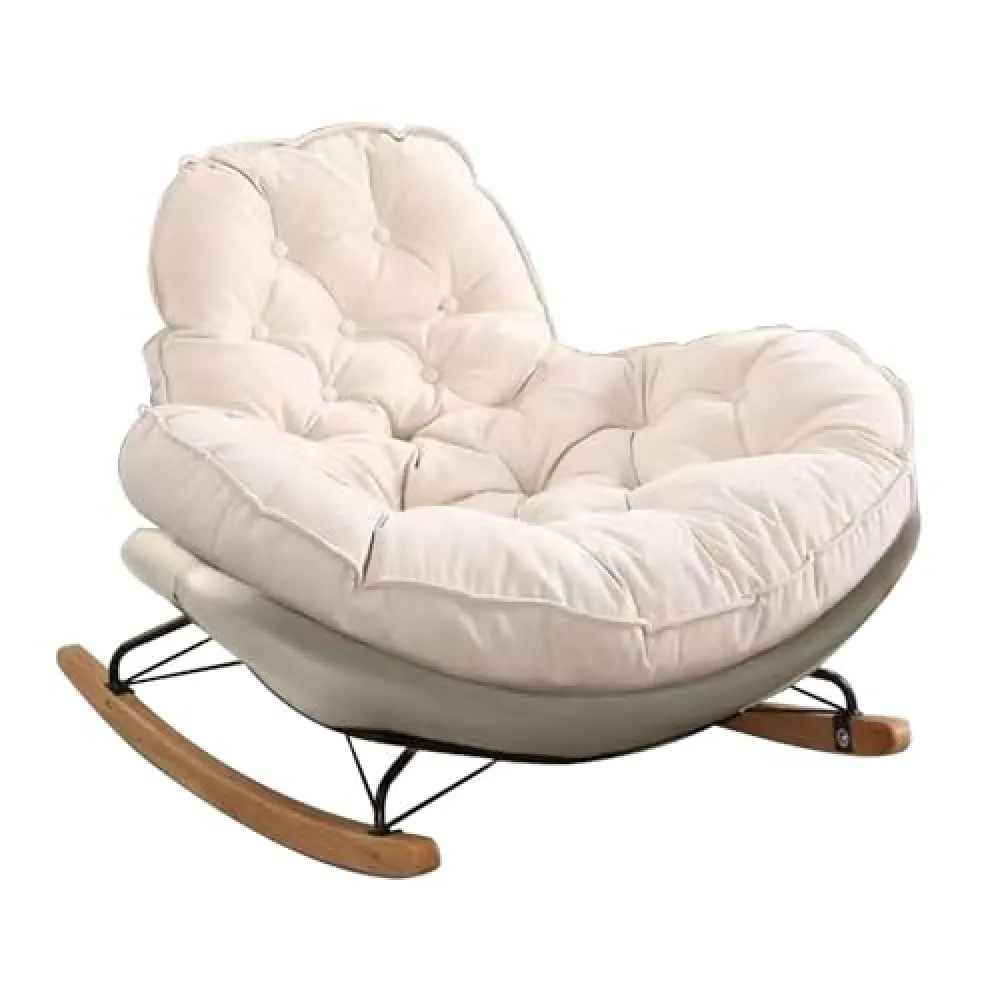 Generico Sedia a Dondolo Imbottita, Sedia a Dondolo con Schienale Alto, Moderna Sedia a Dondolo, Comoda Sedia Laterale per la Camera dei Bambini, Soggiorno (Verde Menta)