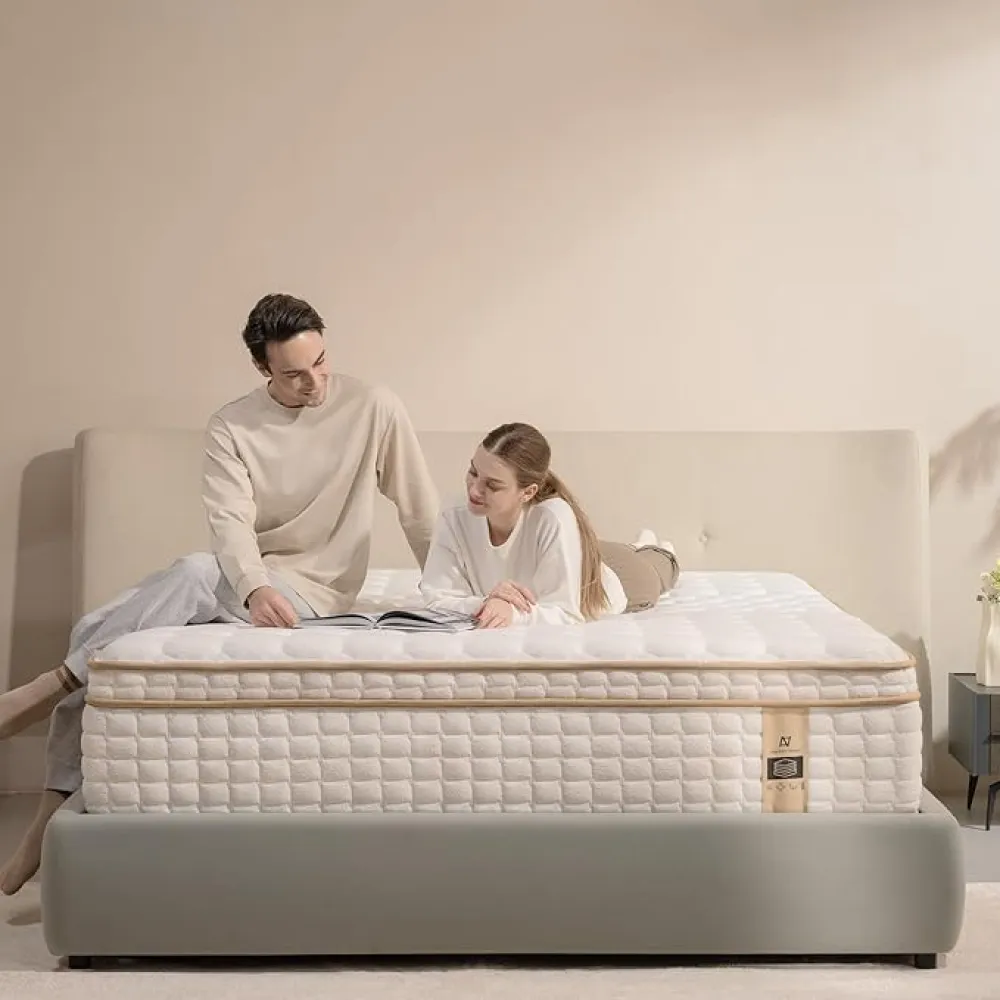 Queen Mattress,12 Inch Queen Size Mattresses in a Box,Memory Foam Hybrid Mattress ,with Individual Pocket Spring for Motion Isolation & Silent Sleep&Lumbar Support & Pressure Relief,Medium Firm