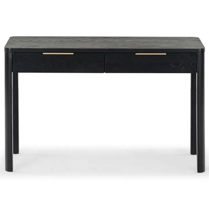 SAFAVIEH Couture Collection Black/Gold 2-Drawer Computer Table Office Writing Desk