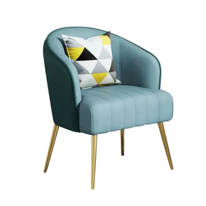 ZUOZUIYQ Sedia ospite Imbottita Moderna con Cuscini Sedia a Braccio di metà secolo per Soggiorno Ufficio Hotel Blu Color Gambe Nere
