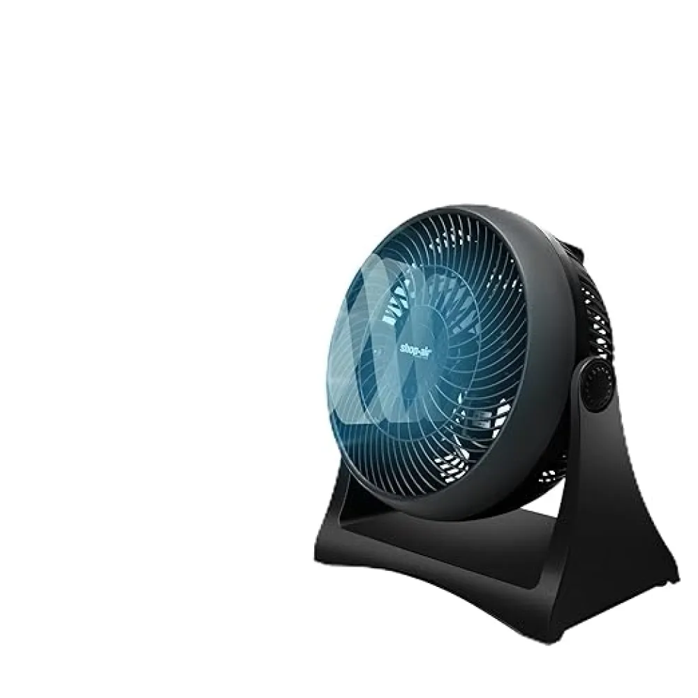 Shop-Air 8" Wall-Mounted Desk Fan, TurboForce Air Circulator Fan, High-Velocity Cooling Table Fan, 3 Speeds, Quiet Operation, 120° Adjustable Tilt, Home & Office