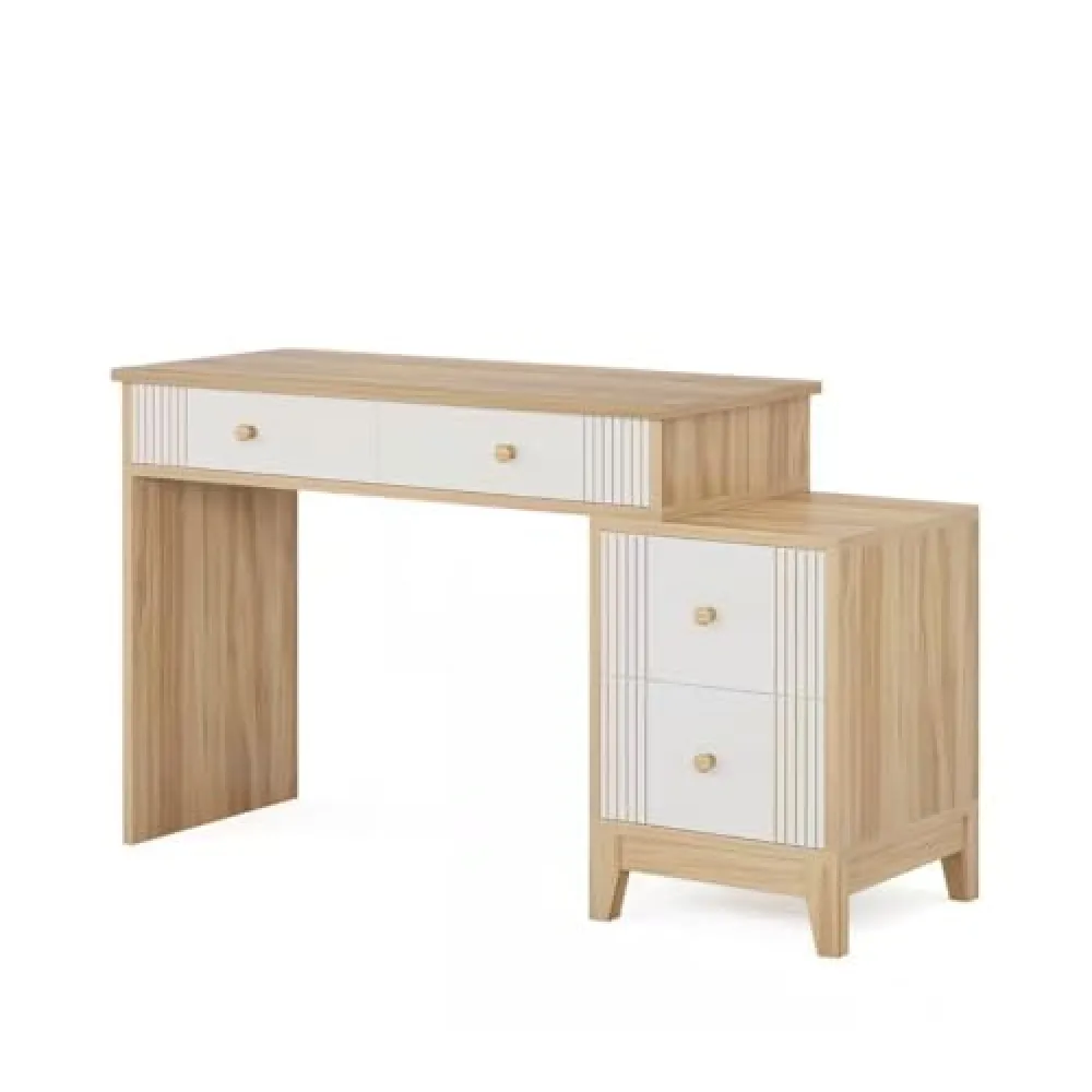 Whimsical 50 Inch Walnut-Tinted Desk for Enigmatic Home Office Adventures RJ34398