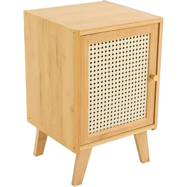 Side Table, Warm Tone Bedside Table, Spacious Space Modern Bedside Table, 12.2 * 11.81 * 20.07 in, for Bedrooms, Dormitories, Living Rooms, Corridors, Etc (Wood Color)