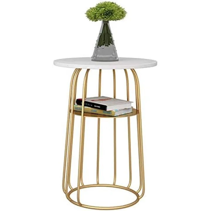 Nordic Marble Side Table Modern Living Room Sofa Corner Table Coffee Table Balcony Round Table Bedroom Bedside Table,16.5" Times;23.6"