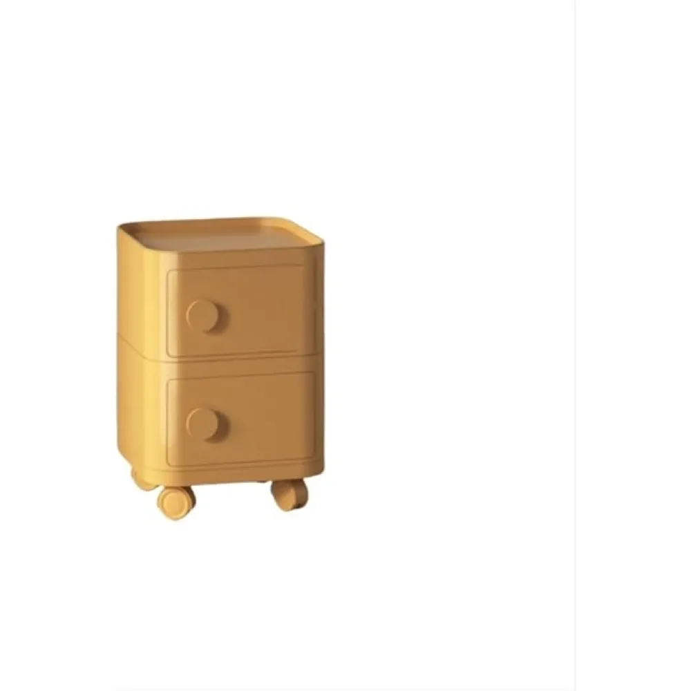 Movable Bedside Cabinet, Simple Side Table, Bathroom Cabinet, Home Dressing Table, Small Shelf, Suitable for Bedroom(Yellow,17.8in)
