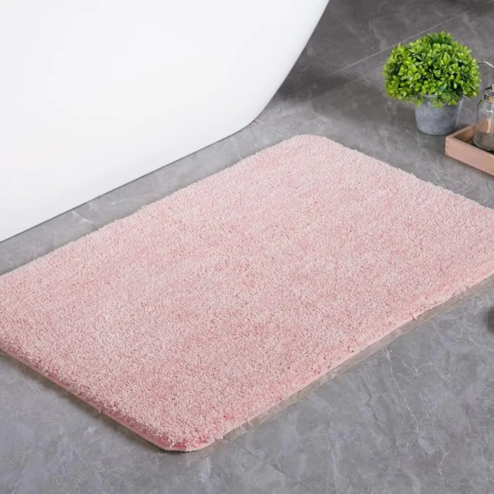 Luxury 24 x 36 Highly Absorbent and Washable Bathroom Rugs | Non-Slip and Quick Dry | Ultra Soft Fluffy Bath Mats for Shower/Kitchen/Bathtub Floor (Cherry Pink)