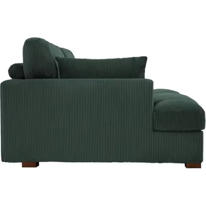 Oversized Chaise Lounge Chair Indoor with Right Armrest Cushion Comfy Upholstered Sleeper Sofa Corduroy Recliner Seat Solid