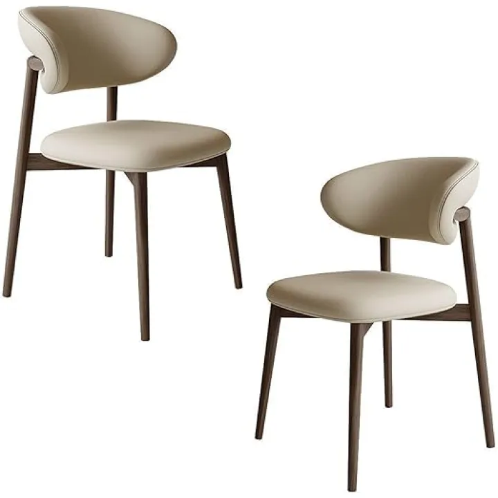 Dining Chairs Set of 2, Modern Dining Chairs with Thick Cushions, Upholstered Cushion with Curved Backrest Kitchen, Kitchen, Dining Room Chairs,D