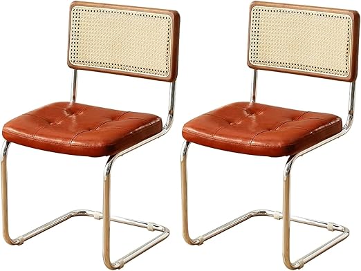 Dinning chair's Dining Chair Set High Back Dining Chair Leather Dining Chairs Set of 2 Armless Side Chairs with Metal Legs Kitchen Chairs Ergonomic