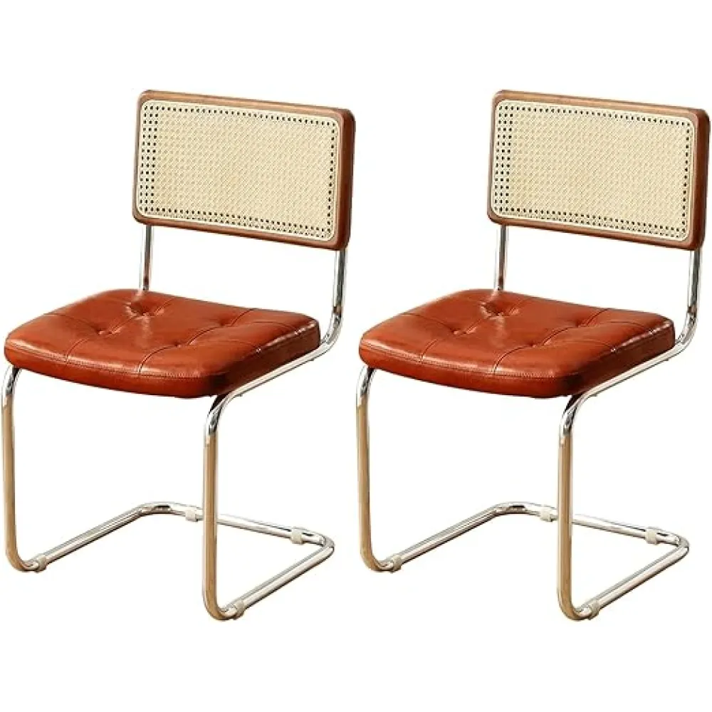 Dinning chair's Dining Chair Set High Back Dining Chair Leather Dining Chairs Set of 2 Armless Side Chairs with Metal Legs Kitchen Chairs Ergonomic