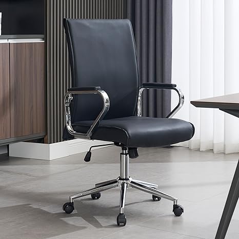 Okeysen Office Desk Chair, Ergonomic Leather Modern Conference Room Chairs, Executive Height Adjustable Swivel Rolling Chair for Home Office.
