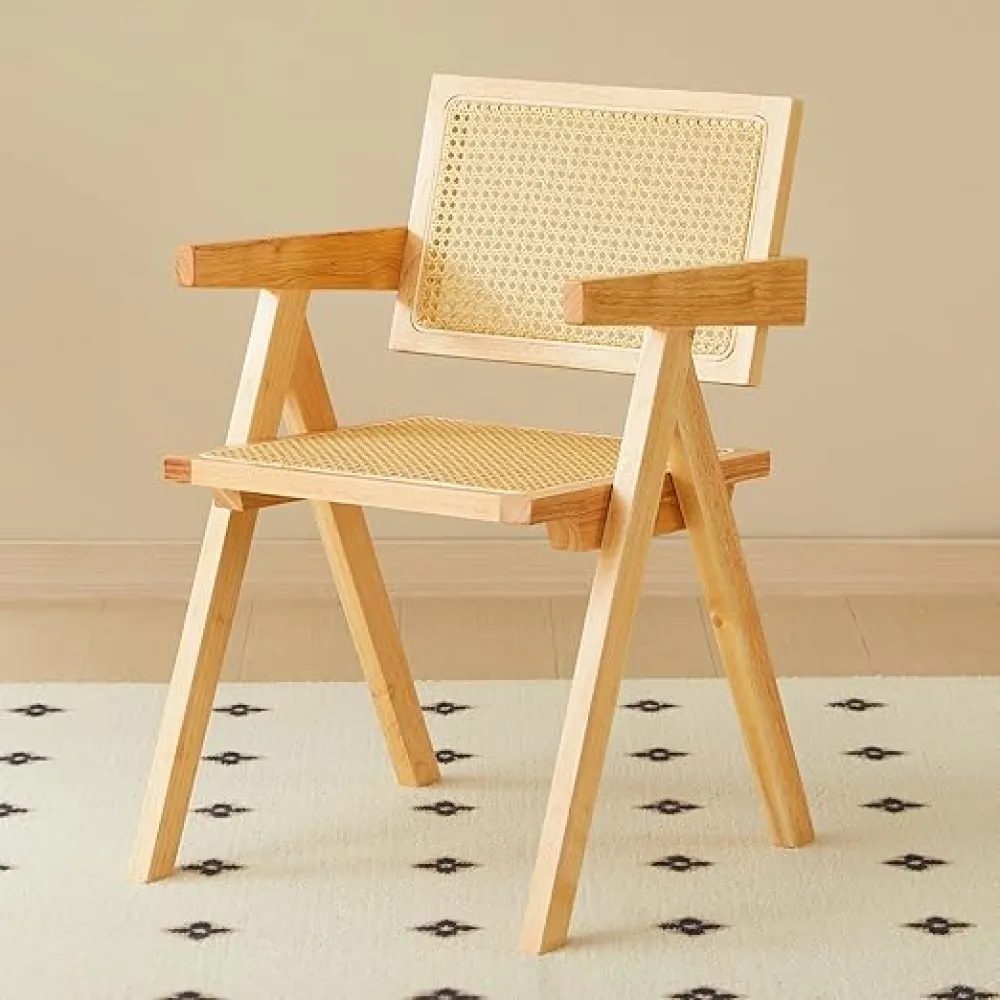 Natural Wood Dining Chairs for Comfort and Style, Ergonomic Design, Dining Room or Living Space