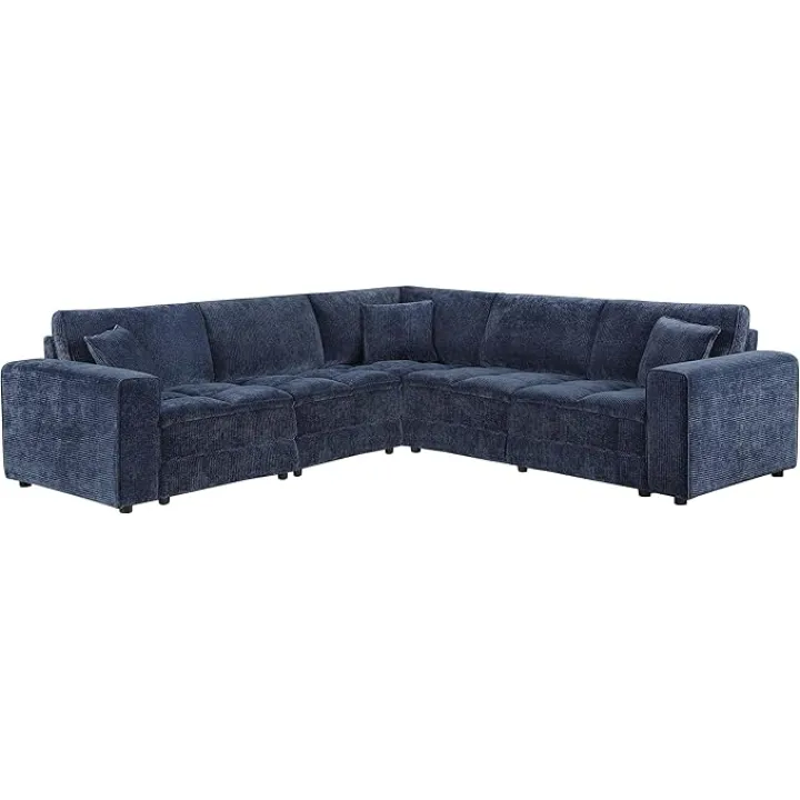Coaster Home Furnishings Atlantic 5-Piece Upholstered Modular Sectional Sofa Blue