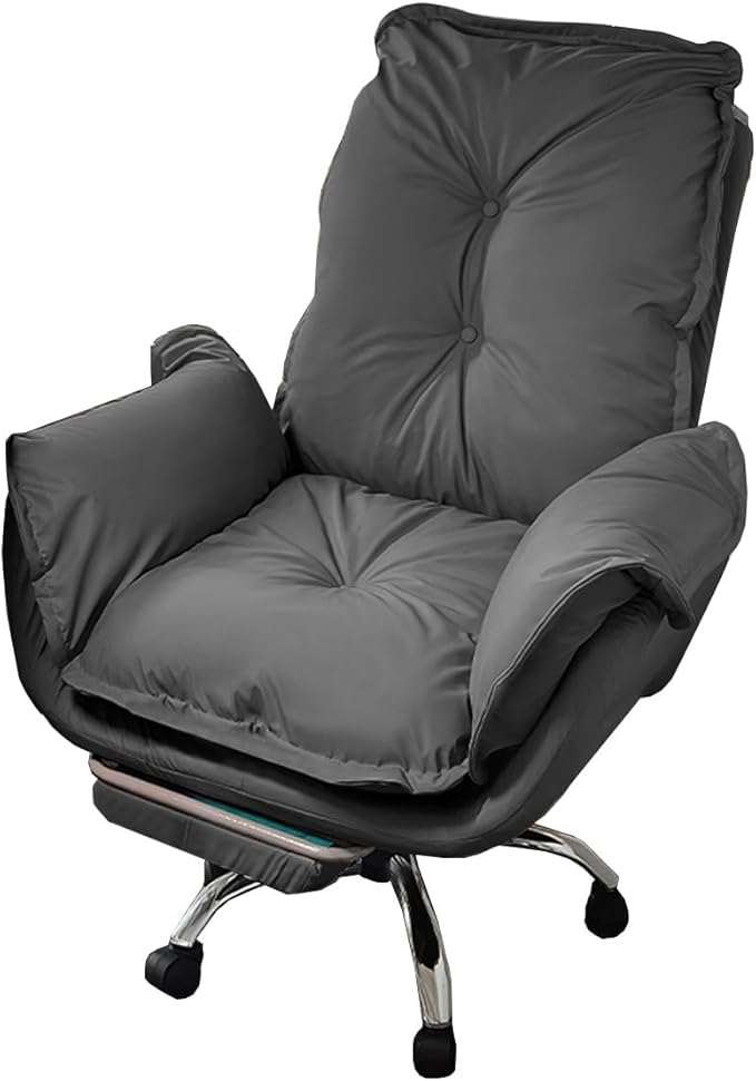 Executive Leather Computer Chair Back Support, High Back Home Office Desk Chair Comfy, Task Chairs with Arms, Swivel Reclining Gaming Chair for Adult