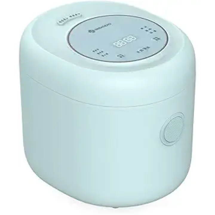 Mini Rice Cooker Steamer with Removable Nonstick Pot, Keep Warm Function & Recipe Guide, for Soups, Stews, Grains & Oatmeal - Aqua,Green