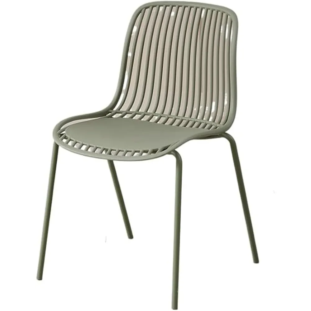 Modern PE Plastic Dining Chair with Multiple Colors and Versatile Design (Dark Green)