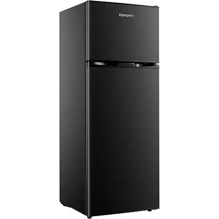 EUHOMY 7.4Cu.Ft. Refrigerator with Freezer, 2 Door Fridge, Adjustable Thermostat,Large Capacity, Refrigerator for Apartment/Kitchen/Dorm/Office - Food Storage or Cooling drinks, Black