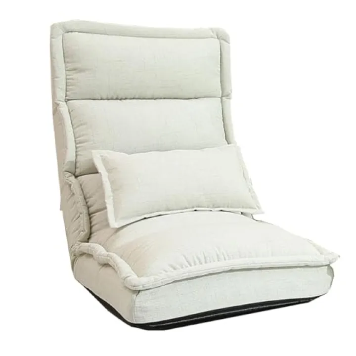 Generico Sedia da Pavimento per Adulti con Schienale e poggiatesta Regolabili in 5 Posizioni, Sedia da Meditazione, Sedia da Finestra per Soggiorno, Camera da Letto (/Grigio)