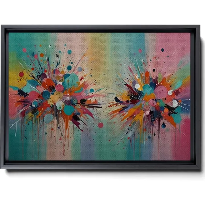 FRAMED wall art print, colorful abstract Canvas Print, bright original Prints print, eclectic home decor, modern living room wall decor, Canvas, Decor