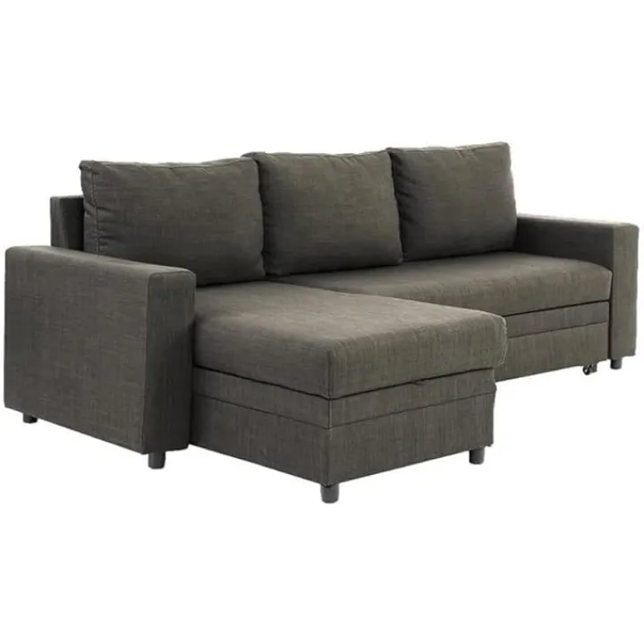 Convertible Sectional Sofa Ash Black Pull Out Bed Couch Storage Chaise Reversible Living Room Furniture Lounge(A.)