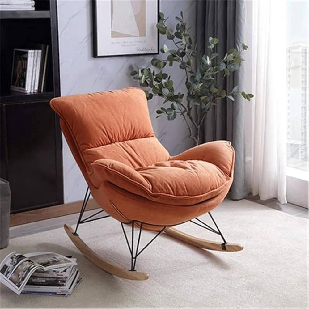 Leisure Rocking Chair, Ergonomic Recliner for Living Room, Bedroom, Balcony, and Patio