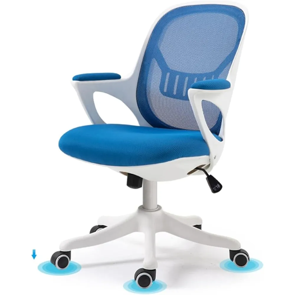 Desk Chair, Mid-Back 360-Degree Swivel Home Office Chair with Lumbar Support and Tilt Function, Mesh Computer Chair for Bedroom Classroom, Bearing 150kg Dignified