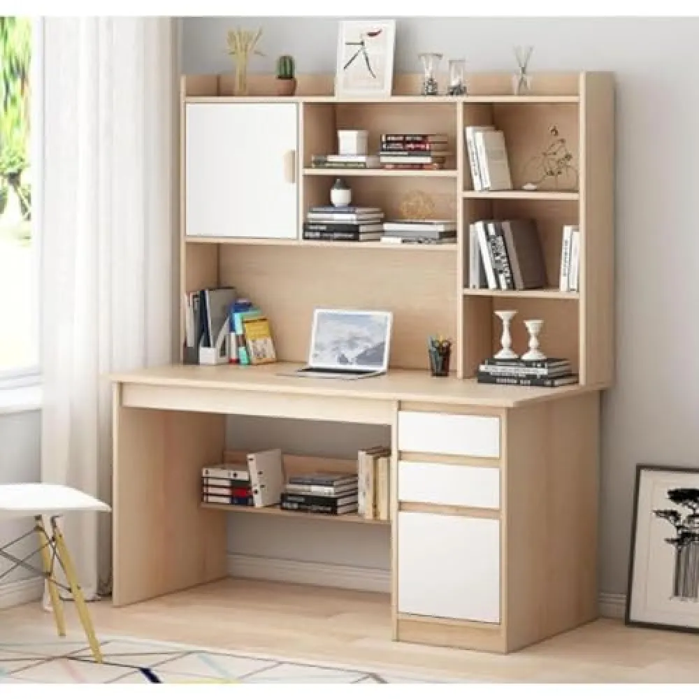 Generico Vassoio Pieghevole da Comodino, Tavolo per Computer Portatile, scrivania Moderna per Ufficio Domestico con credenza e libreria, scrivania in Legno Robusto con cassetti e Tavolo per PC, Posta