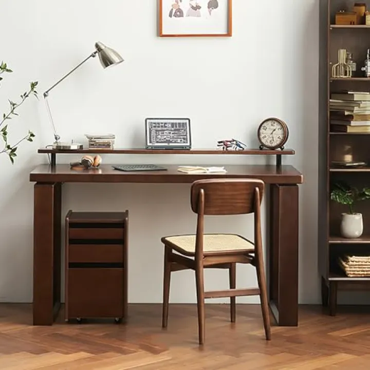 Generico Vassoio Pieghevole per Comodino, Tavolo per Laptop, (en:Scrivania Rustica per Computer - Tavolo da Scrittura Moderno 47"x28" con Gambe in Legno massello e Piano Spesso, Elegante postazion