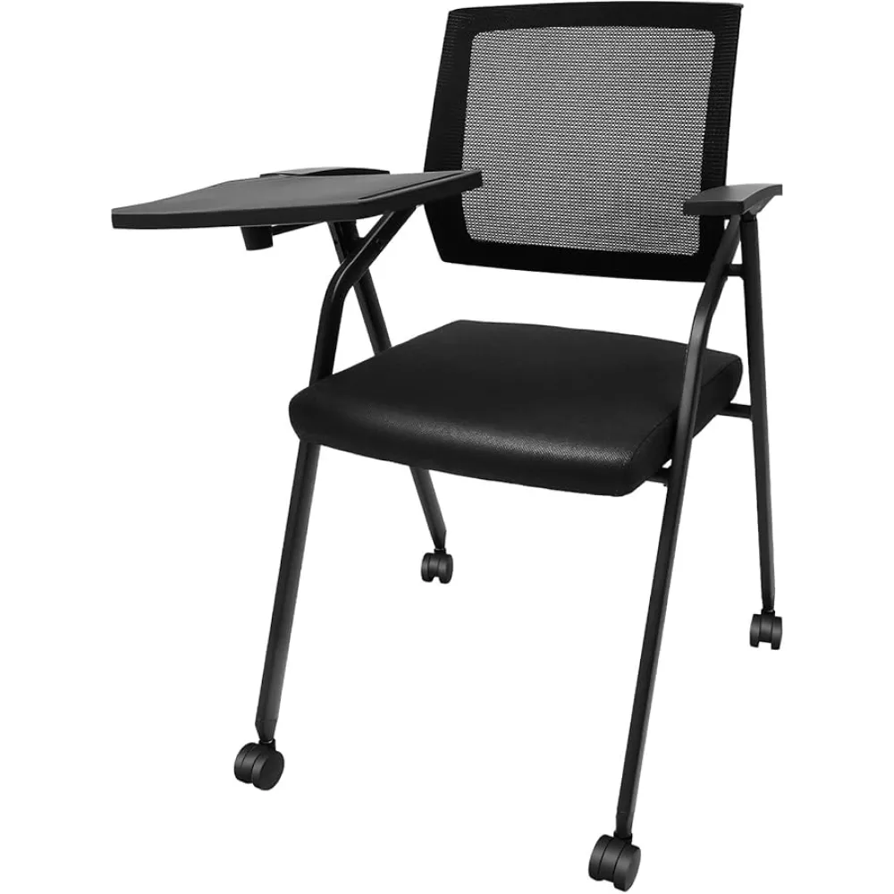 Office Reception Guest Chair, Waiting Room Reception Chairs Set with Desk 4 Wheels of 2, Executive Guest Chairs for Waiting Room, Meeting, Conference, Lobby, Conference, Church