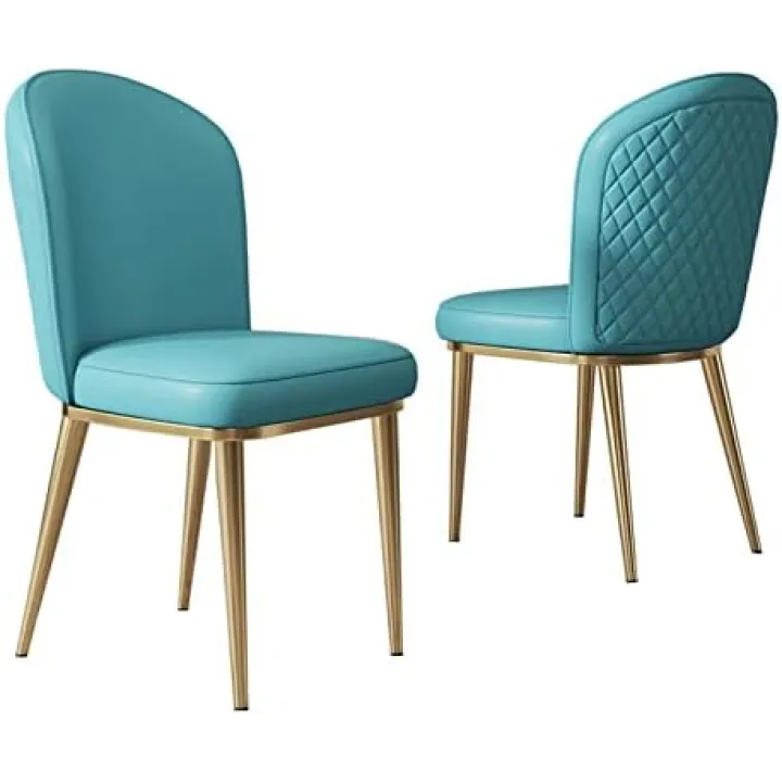 Dining Chairs Set of 2, Upholstered Kitchen Chair with Metal Legs Living Room Bedroom Chair