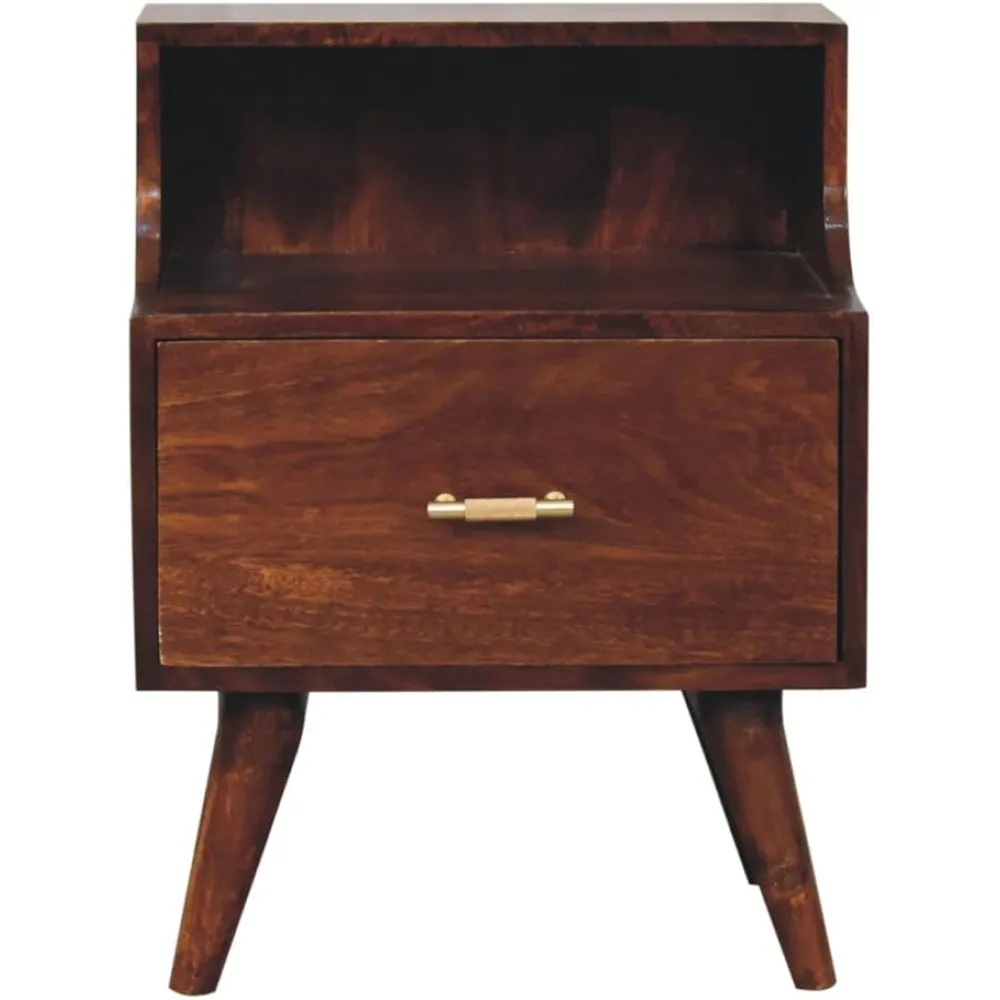 Furniture Solid Wood T bar Raised Back Bedside