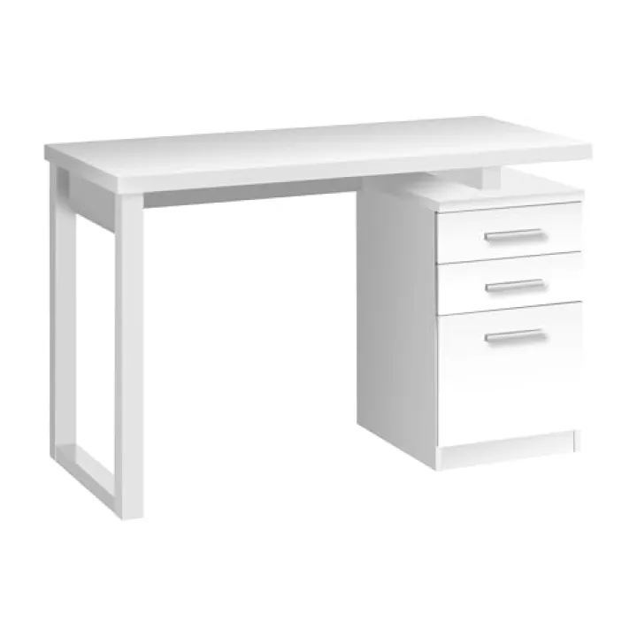 Computer Desk, Home Office, Laptop, Left, Right Set up, Storage Drawers, 48" l, Work, White Laminate, Contemporary, Modern