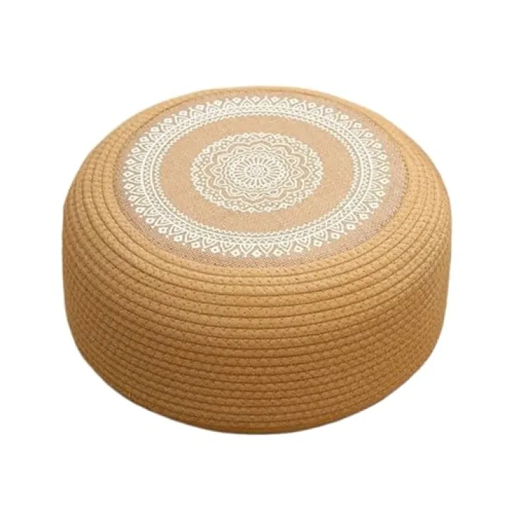 Générique Round Large Floor Pillow Cushion, Breathable Skin-Friendly Handcrafted Straw, 19,69 pollici Adorable Compact Comfortable Seating, Sleeping Cushion for Home Office