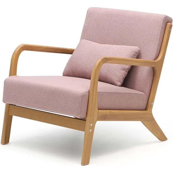 CottonColors Accent Chair, Living Room Chairs & Reading Chair - Solid Wood Frame with Soft Cushion, Removable Machine-Washable Cover (Multiple Colors)