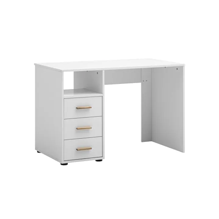 Schildmeyer Scrivania con vano portaoggetti Torge 702050, bianco opaco, 109 x 58 x 74 cm